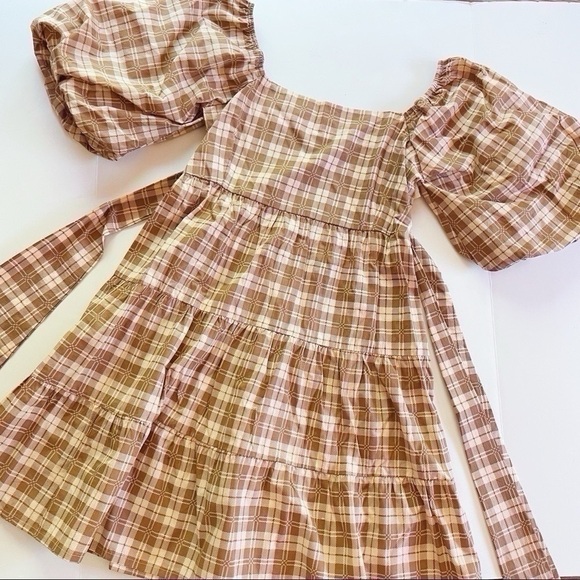 Faithfull The Brand Eryn Mini Dress Lori Check Print XL - Picture 8 of 12